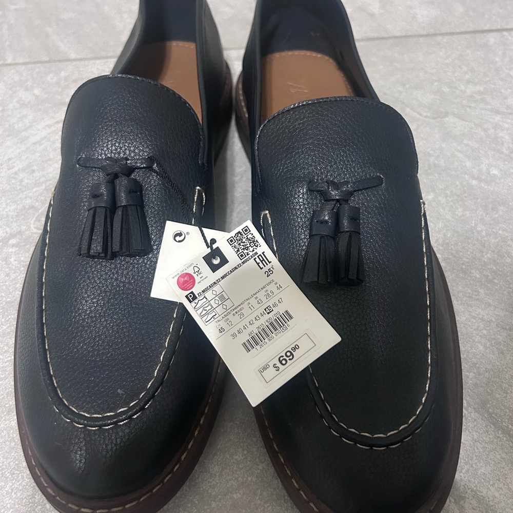 Men's Blue Leather Loafers